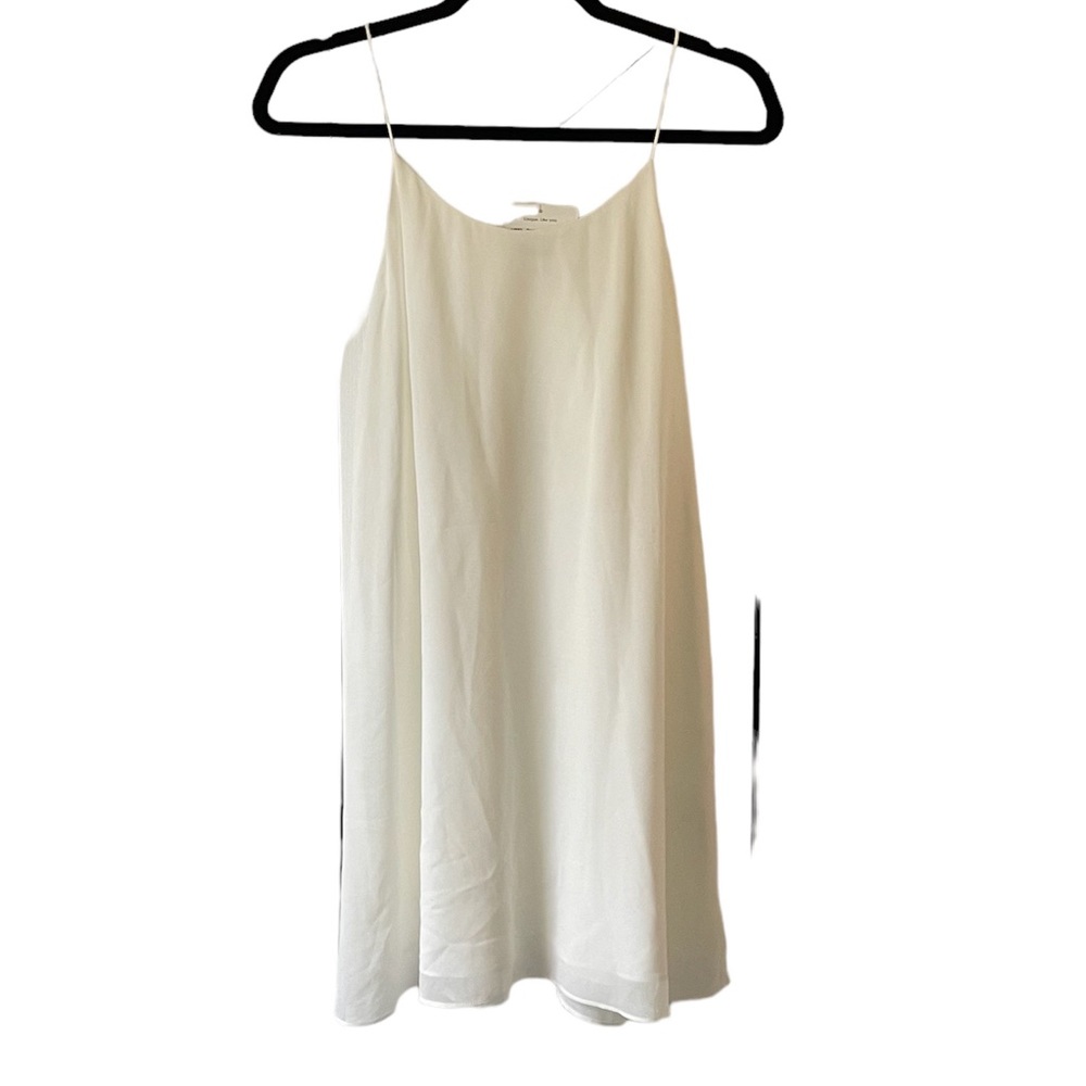 NWT Blush off-white racer back mini length semi sheer dress size medium